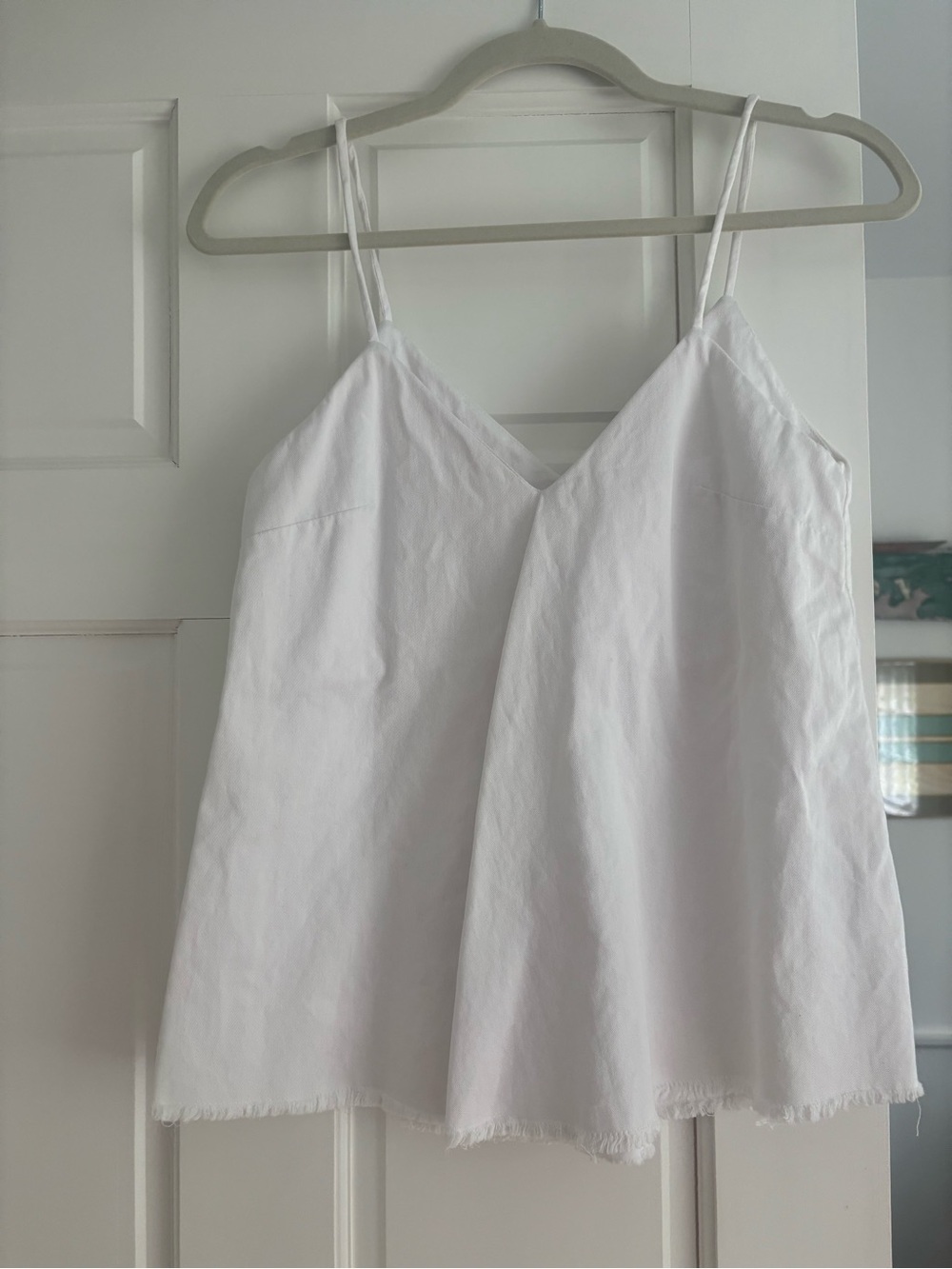 NICHOLAS White Cotton Spaghetti Strap Tank Top